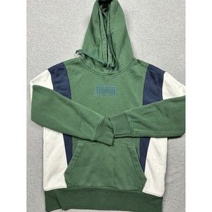 Hollister Hoodie Mens XS Embroidered Green Blue White Rugby Pullover Hood Preppy